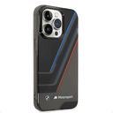 BMW Motorsport Collection PC/TPU IML Printed Tricolor Stripes, Translucent Zones & Printed Logo For iPhone 14 Pro Max - Black [ BMHCP14X22HDTK ] - SW1hZ2U6MTM2NjQ5Mw==