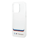 BMW Motorsport Collection PC/TPU IML Case Big Square Transparent Area And Printed Bottom Logo For iPhone 14 Pro Max - White [ BMHCP14X22HMCH ] - SW1hZ2U6MTM2NjIzMg==