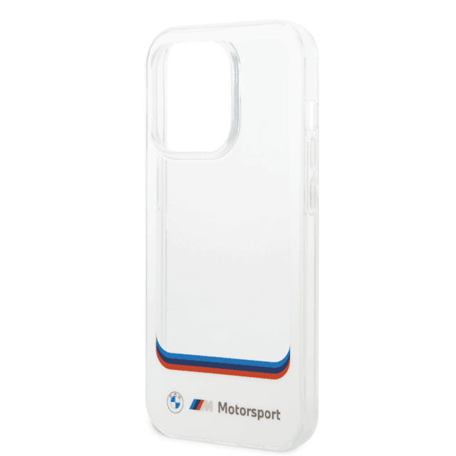 BMW Motorsport Collection PC/TPU IML Case Big Square Transparent Area And Printed Bottom Logo For iPhone 14 Pro Max - White [ BMHCP14X22HMCH ] - SW1hZ2U6MTM2NjIzMg==