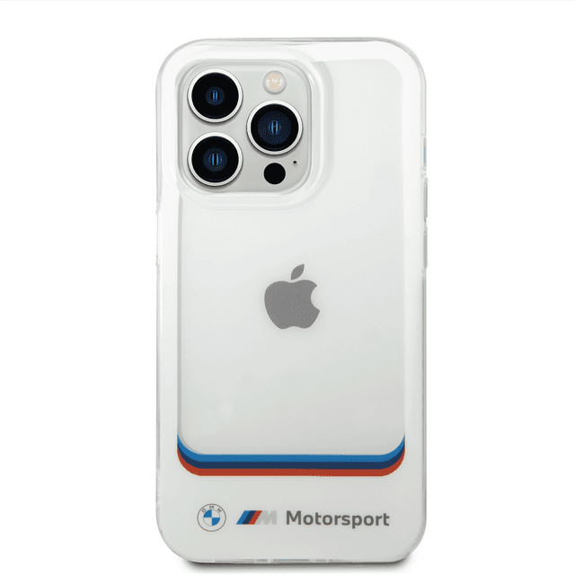 BMW Motorsport Collection PC/TPU IML Case Big Square Transparent Area And Printed Bottom Logo For iPhone 14 Pro Max - White [ BMHCP14X22HMCH ] - SW1hZ2U6MTM2NjI0MA==