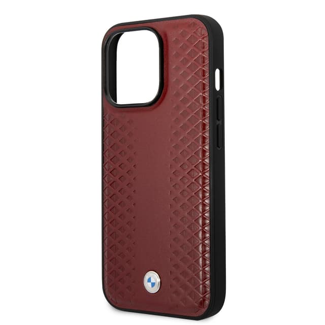 كفر جوال ايفون 14 برو ماكس جلد عنابي بي ام دبليو BMW Signature Collection Genuine Leather Case iPhone 14 Pro Max - 274754