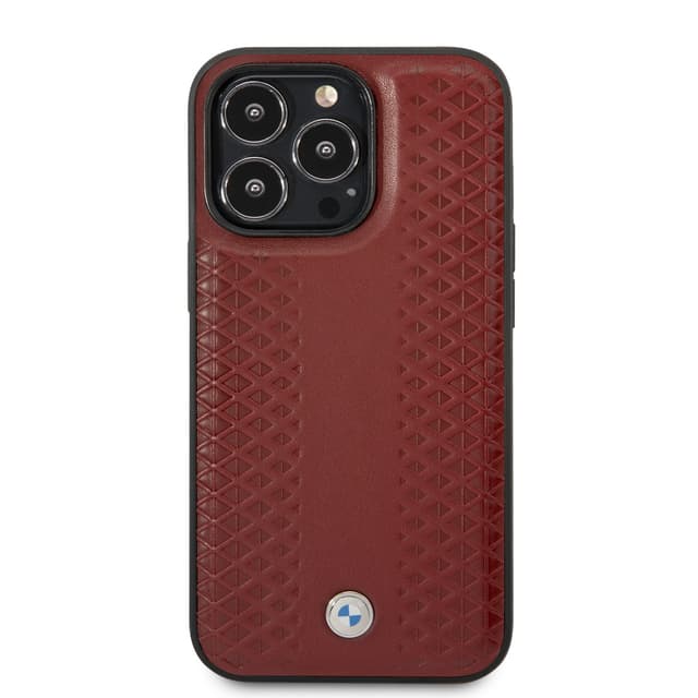 كفر جوال ايفون 14 برو ماكس جلد عنابي بي ام دبليو BMW Signature Collection Genuine Leather Case iPhone 14 Pro Max - 274757