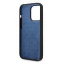 BMW M Collection Liquid Silicone Case With Slanted Tricolor Stripes & Printed Logo For iPhone 14 Pro Max - Black [ BMHCP14X22SOTK ]
