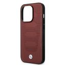 BMW Magsafe Signature Collection Genuine Leather Case With Perforated Seats Design For iPhone 14 Pro - Burgundy [ BMHMP14L22RPSR ] - SW1hZ2U6MTM2NTQzNQ==