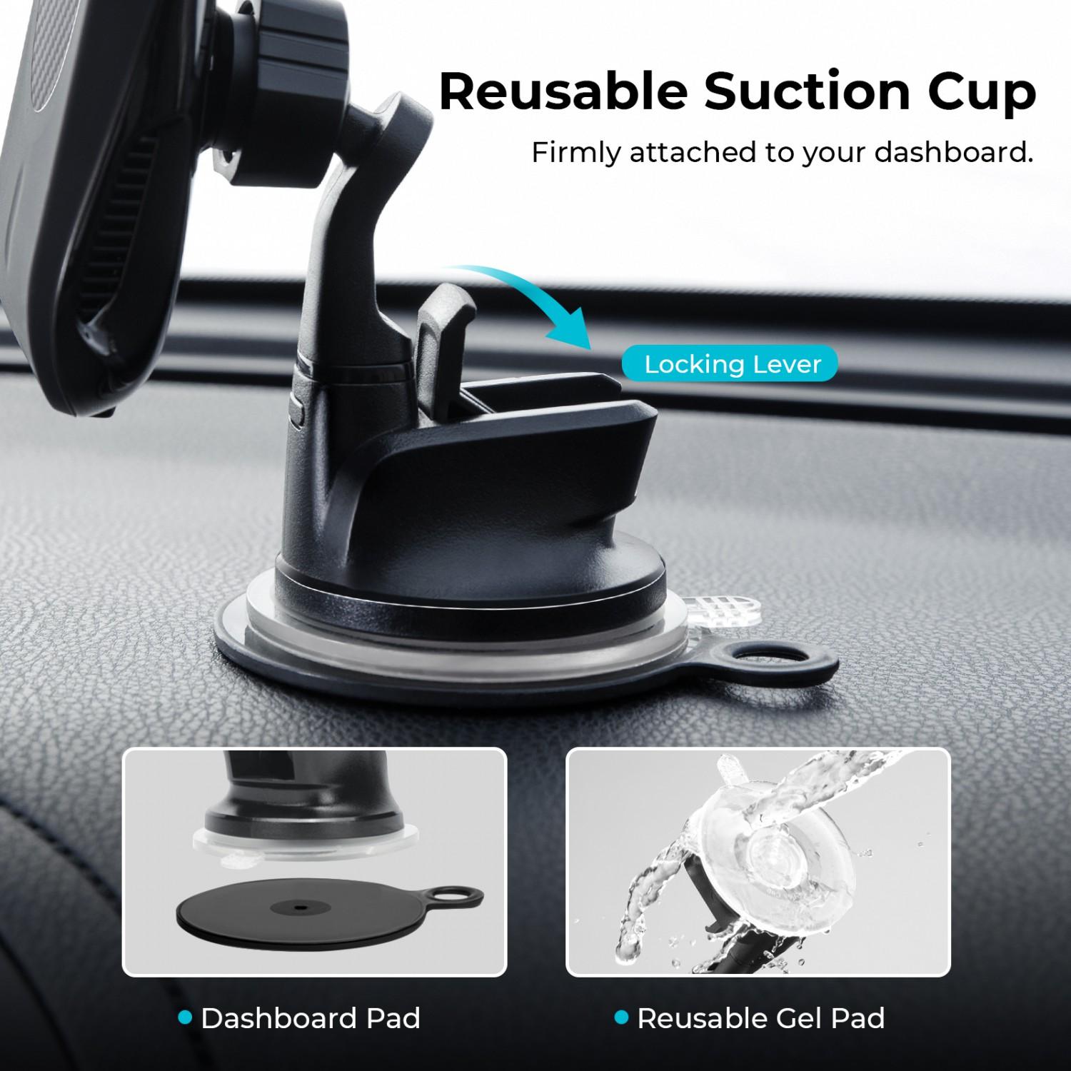 شاحن لاسلكي للسيارة 15 واط بيكاتا Pitaka MagEZ Car Mount Pro With Suction