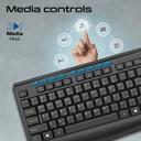 ماوس وكيبورد عربي انجليزي 2400 دي بي اي ErgoComfort Wired Keyboard with Media Keys and 2400 DPI Mouse