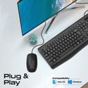 ماوس وكيبورد عربي انجليزي 2400 دي بي اي ErgoComfort Wired Keyboard with Media Keys and 2400 DPI Mouse
