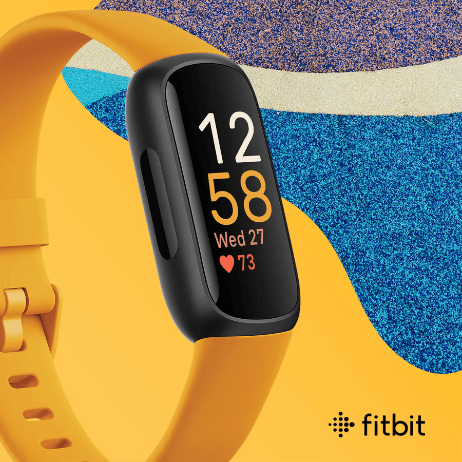 Fitbit Inspire 3 Fitness Wristband with Heart Rate Tracker - Black/Morning Glow [ FB424BKYW ]