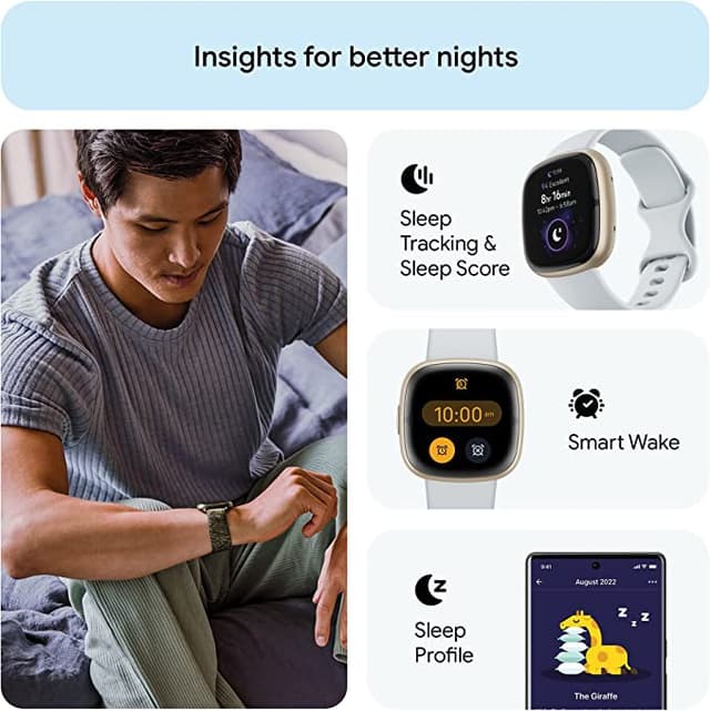 ساعة يد الكترونية ذكية فيت بيت سينس 2 أبيض Fitbit Sense 2 Fitness Wristband