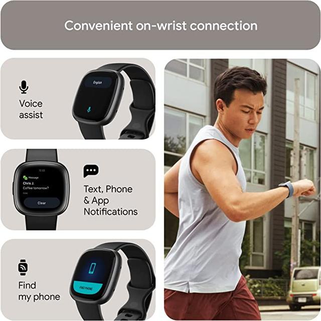 ساعة رياضية ذكية فيت بيت 4 أسود Fitbit Versa 4 Fitness Wristband with Heart Rate Tracker - SW1hZ2U6MTM3MDExNg==