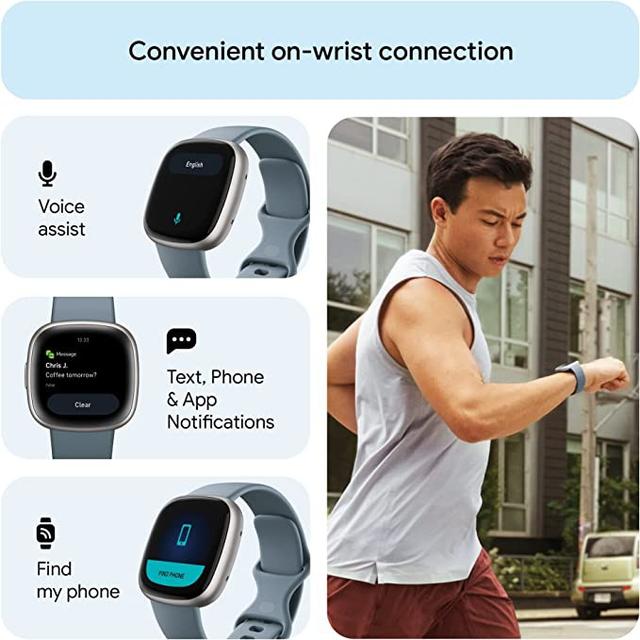 ساعة رياضية ذكية فيت بيت 4 أسود Fitbit Versa 4 Fitness Wristband with Heart Rate Tracker