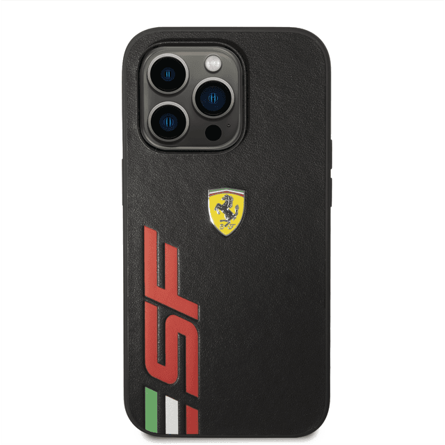 كفر ايفون 14 برو جلد صلب فيراري بيج اس اف أسود Ferrari Leather Printed Big SF Logo Hard Case - SW1hZ2U6MTM2ODc1OQ==