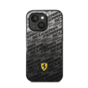 كفر ايفون 14 بلس سيلكون و بولي كربون فيراري سكوديرا أسود Ferrari Gradient PC/TPU Case With Allover Scuderia
