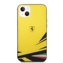 كفر ايفون 14 بلس بولي كربون وسيلكون طباعة مزدوجة فيراري أصفر Ferrari PC/TPU Case With Double Layer Grass Print