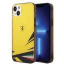 كفر ايفون 14 بلس بولي كربون وسيلكون طباعة مزدوجة فيراري أصفر Ferrari PC/TPU Case With Double Layer Grass Print