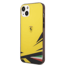 كفر ايفون 14 بلس بولي كربون وسيلكون طباعة مزدوجة فيراري أصفر Ferrari PC/TPU Case With Double Layer Grass Print