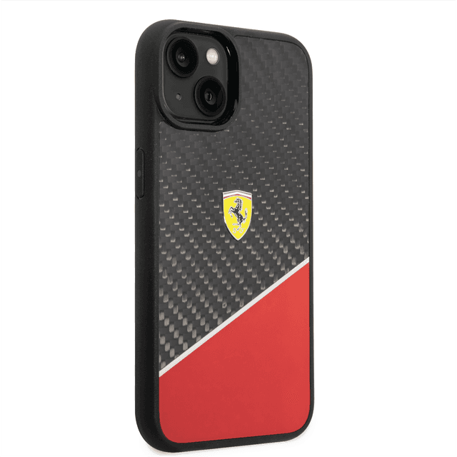 كفر ايفون 14 كربون وبولي كربون فيراري بايماتريال أسود Ferrari Bimaterial Carbon Case & Polycarbonate
