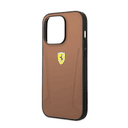 كفر ايفون 14 جلد فيراري بني Ferrari Leather Case With Hot Stamped Sides