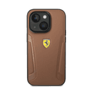كفر ايفون 14 جلد فيراري بني Ferrari Leather Case With Hot Stamped Sides