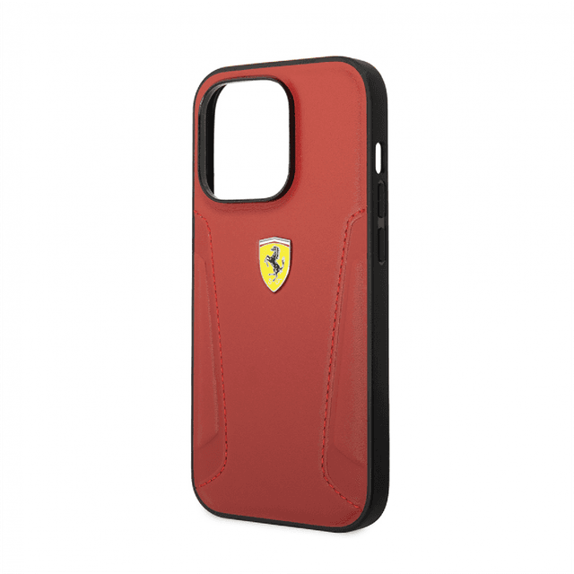 كفر ايفون 14 جلد فيراري أحمر Ferrari Leather Case With Hot Stamped Sides