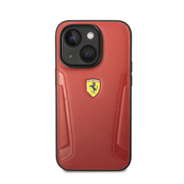 كفر ايفون 14 جلد فيراري أحمر Ferrari Leather Case With Hot Stamped Sides