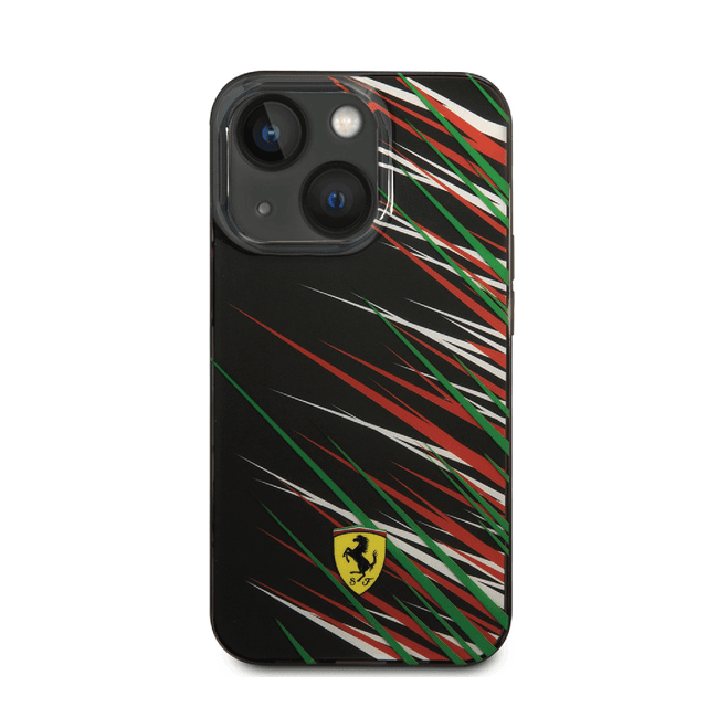 كفر ايفون 14 بولي كربون وسيلكون طباعة مزدوجة فيراري أسود Ferrari PC/TPU Case With Double Layer Grass Print - SW1hZ2U6MTM2NzkwNA==