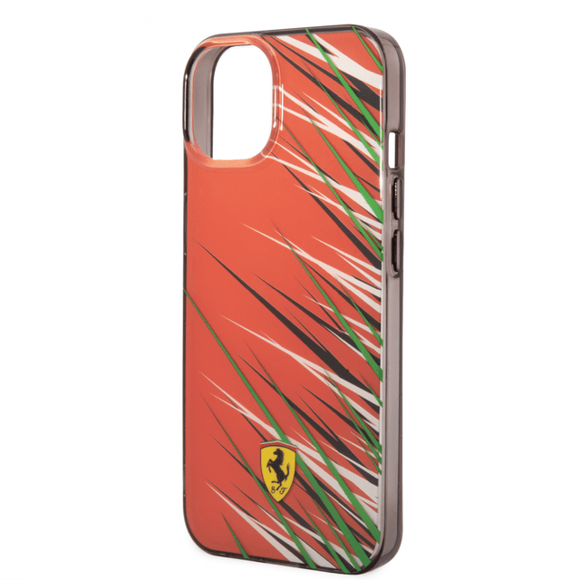 كفر ايفون 14 بولي كربون وسيلكون طباعة مزدوجة فيراري أحمر Ferrari PC/TPU Case With Double Layer Grass Print