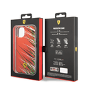 كفر ايفون 14 بولي كربون وسيلكون طباعة مزدوجة فيراري أحمر Ferrari PC/TPU Case With Double Layer Grass Print