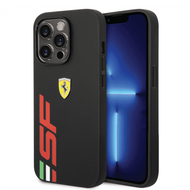 Ferrari PU Leather Case With Printed Big SF Logo For iPhone 14 Pro Max - Black [ FEHCP14XPSFK ] - 275971