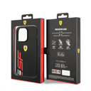 كفر ايفون 14 برو ماكس جلد صلب فيراري بيج اس اف أسود Ferrari Leather Printed Big SF Logo Hard Case - 275972