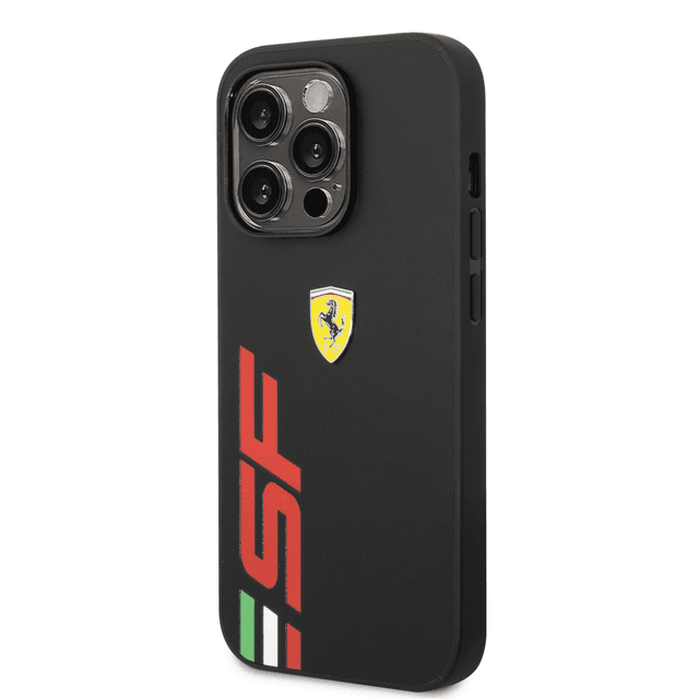 Ferrari PU Leather Case With Printed Big SF Logo For iPhone 14 Pro Max - Black [ FEHCP14XPSFK ] - 275974