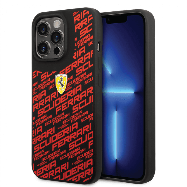 كفر ايفون 14 برو ماكس سيلكون فيراري سكوديرا أسود Ferrari Liquid Silicone Case All Over Printed Scuderia - SW1hZ2U6MTM2OTAyOQ==