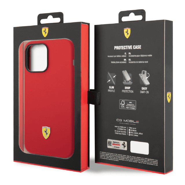 كفر ايفون 14 برو ماكس سيلكون فيراري أحمر Ferrari Liquid Silicone Case With Camera Outline - SW1hZ2U6MTM2OTUxNA==