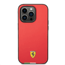 Ferrari HC PU Case With Italian Flag Line For iPhone 14 Pro Max - Red [ FEHCP14XTARE ]