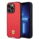 Ferrari HC PU Case With Italian Flag Line For iPhone 14 Pro Max - Red [ FEHCP14XTARE ]