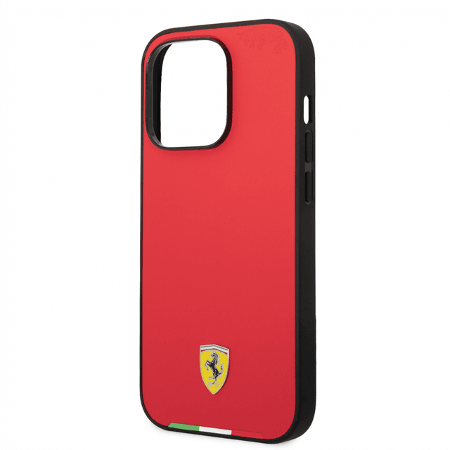 Ferrari HC PU Case With Italian Flag Line For iPhone 14 Pro Max - Red [ FEHCP14XTARE ]