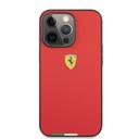 Ferrari Hard Case PU Smooth & Italian Flag Line Metal Logo For iPhone 13 Pro Max (6.7") - Red [ FESTABHCP13XRE ] - SW1hZ2U6MTM2NzQ3MQ==