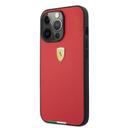Ferrari Hard Case PU Smooth & Italian Flag Line Metal Logo For iPhone 13 Pro Max (6.7") - Red [ FESTABHCP13XRE ] - SW1hZ2U6MTM2NzQ4Mw==