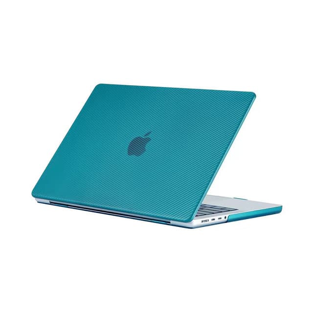 كفر لاب توب متوافق مع ماك بوك برو 13 كربون أزرق جرين Green Carbon Fiber Grain Ultra-Slim Hard Shell Case for Macbook Pro 13" 2020 Cyan