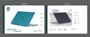 كفر لاب توب متوافق مع ماك بوك برو 13 كربون أزرق جرين Green Carbon Fiber Grain Ultra-Slim Hard Shell Case for Macbook Pro 13" 2020 Cyan