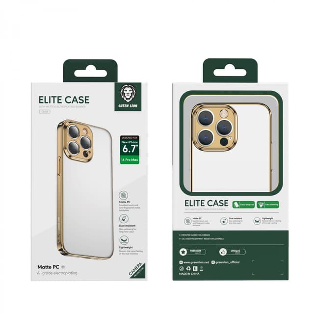 Green Lion Green Elite Case with Matte Electroplating Bumper for iPhone 14 Pro Max ( 6.7" ) - Silver [ GNELC14PMSL ] - 276979