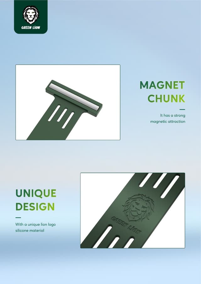 مسكة جوال مغناطيس سيليكون أبيض جرين ليون Green Lion White Silicone Strong Magnetic Wrist Band