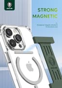 مسكة جوال مغناطيس سيليكون أبيض جرين ليون Green Lion White Silicone Strong Magnetic Wrist Band