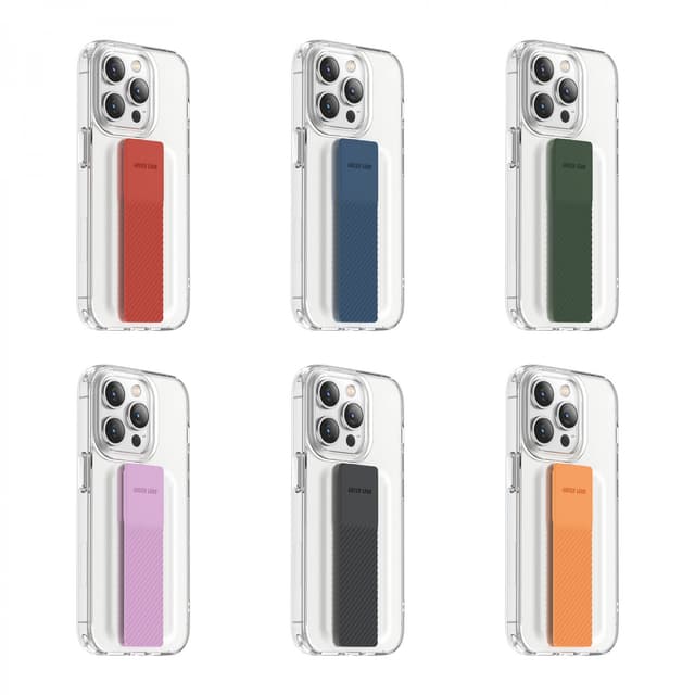 كفر ايفون 14 مع شريط مطاطي بنفسجي غرين Green London Slim Hybrid Case with Elastic Grip Band for iPhone 14 Purple