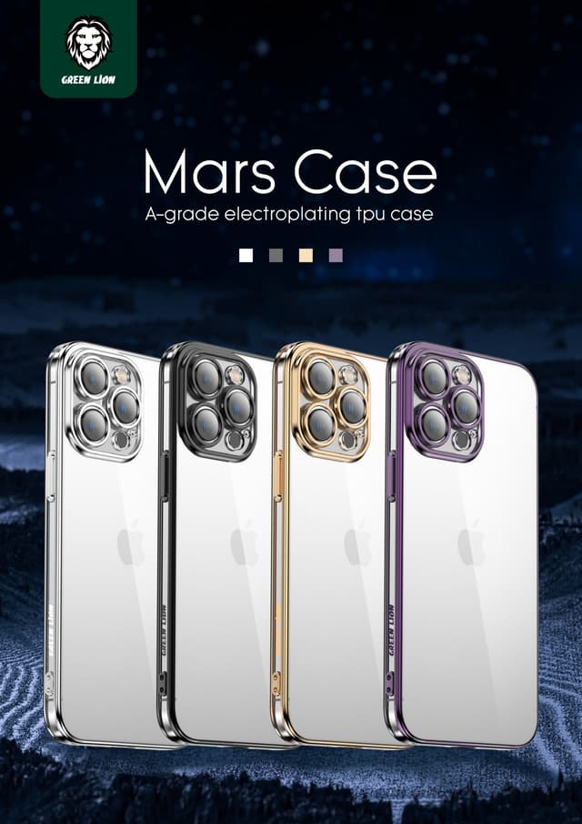 جراب آيفون 6,7 بوصة مقاوم للخدوش بنفسجي غرينGreen Mars Electroplating TPU Case for iPhone 14 Pro Max ( 6.7" )