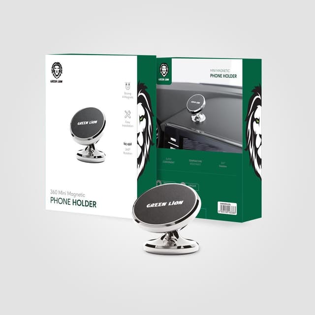 ستاند جوال مغناطيسي 360 درجة فضي جرين Green 360 Mini Magnetic Phone Holder Silver - 277301