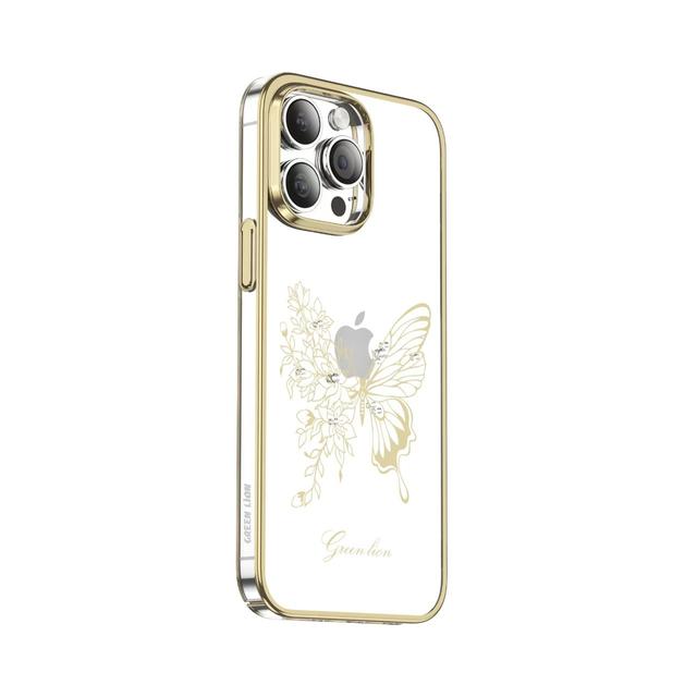 Green Lion Nature 2 Butterfly Case for iPhone 14 Pro ( 6.1" ) - Gold [ GNN2BT14PGD ] - SW1hZ2U6MTM3NjA5OA==
