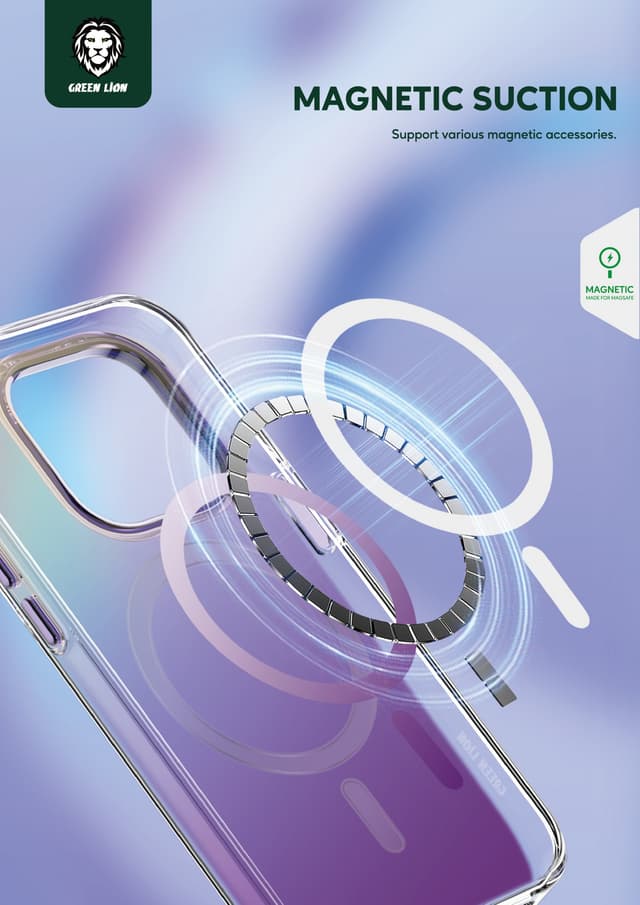 Green Rainbow Magsafe Case for iPhone 14 Pro (6.1") - Gold