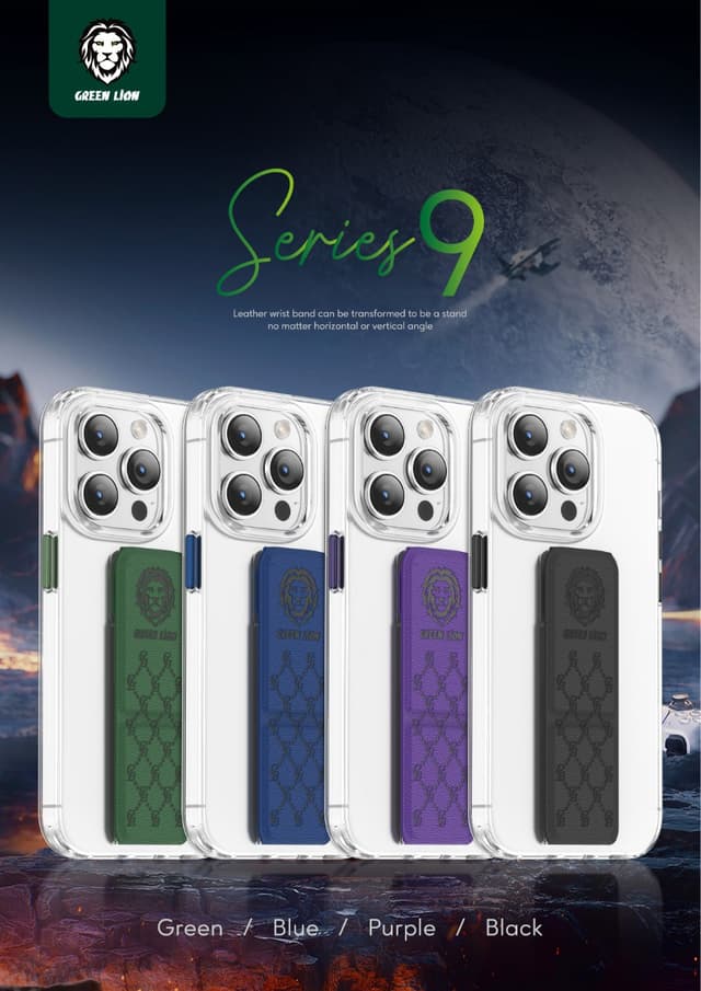 كفر ايفون 14 برو ماكس بنفسجي جرين ليون Green Lion Series 9 Clear Case for iPhone 14 Pro Max Purple