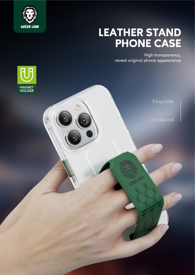 كفر ايفون 14 برو ماكس بنفسجي جرين ليون Green Lion Series 9 Clear Case for iPhone 14 Pro Max Purple